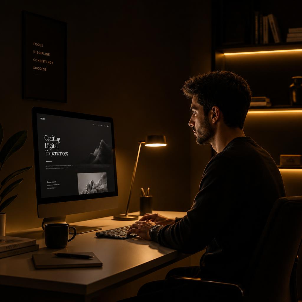 Web designer working at a desk